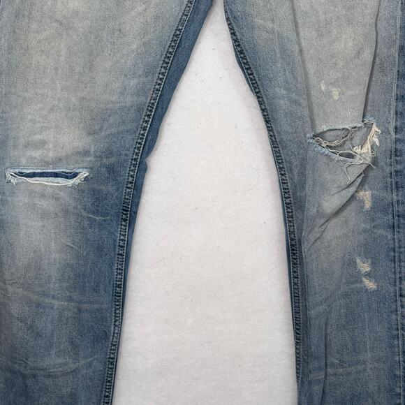 Y2K Diesel Mens Krayver 0827X Regular Slim Jeans Pants Sz 31x32 Distressed - Picture 5 of 11